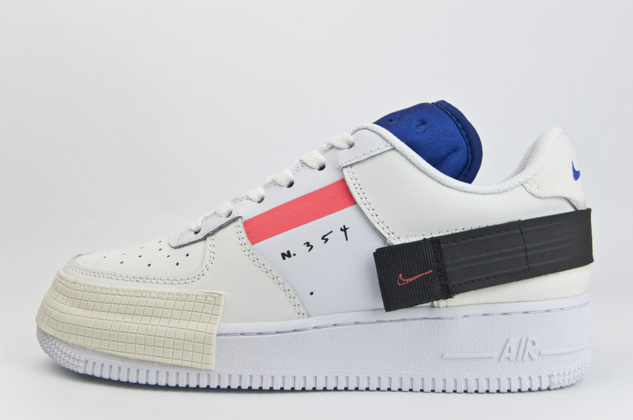 кроссовки Nike Air Force 1 Type White Summit White / Red Orbit-White-Black 2