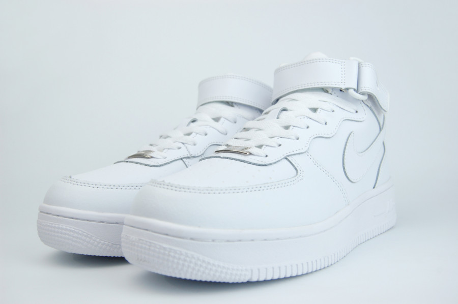 кроссовки Nike Air Force 1 Mid Fur Triple White