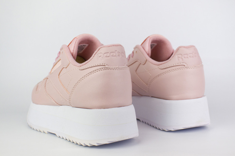 кроссовки Reebok Classic Leather Double Pink / White