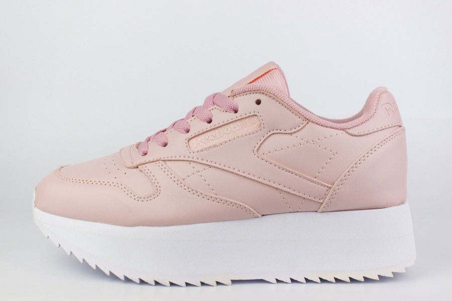 кроссовки Reebok Classic Leather Double Pink / White