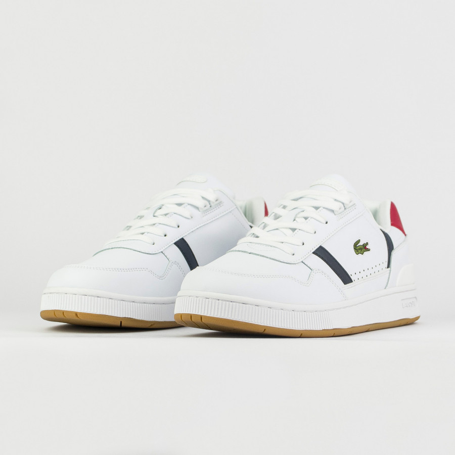 кеды Lacoste T-Clip White / Blue / Red new