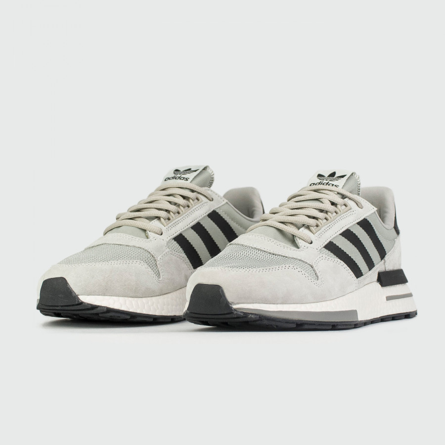 кроссовки Adidas ZX 500 Boost Grey / Black Str./ White