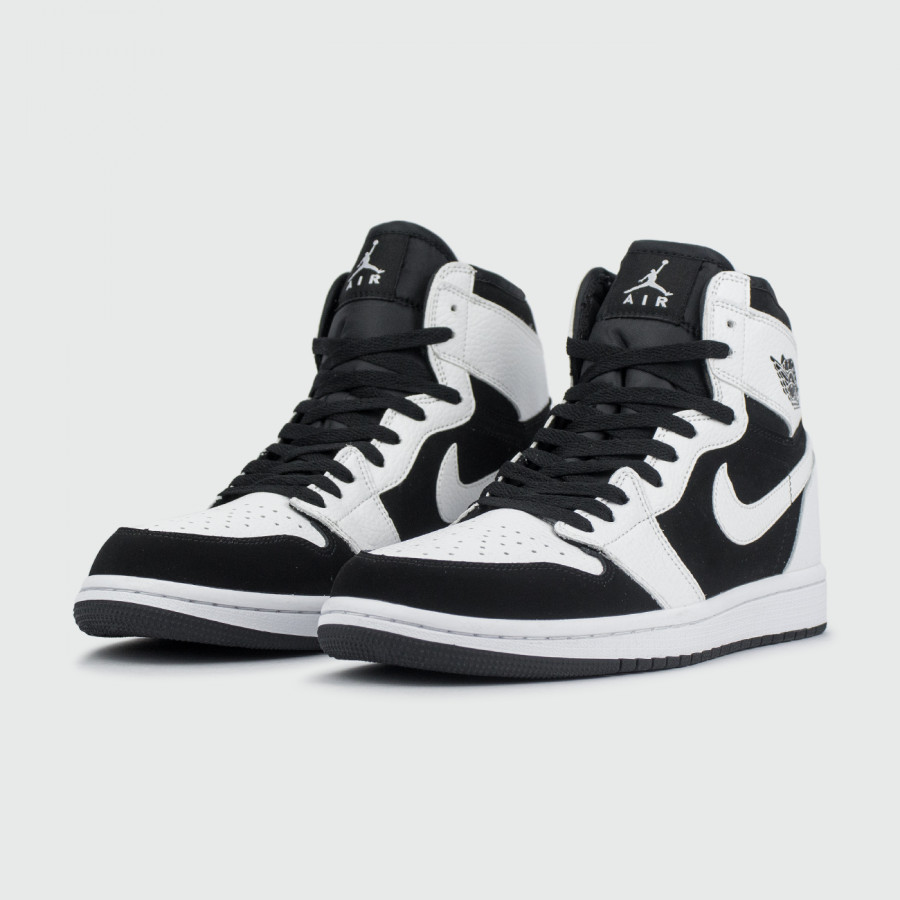 кроссовки Nike Air Jordan 1 White / Black with Fur