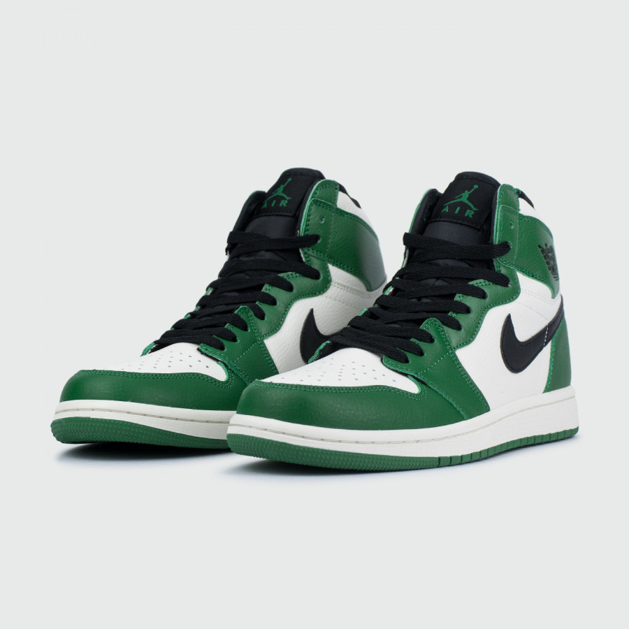 кроссовки Nike Air Jordan 1 White / Green with Fur