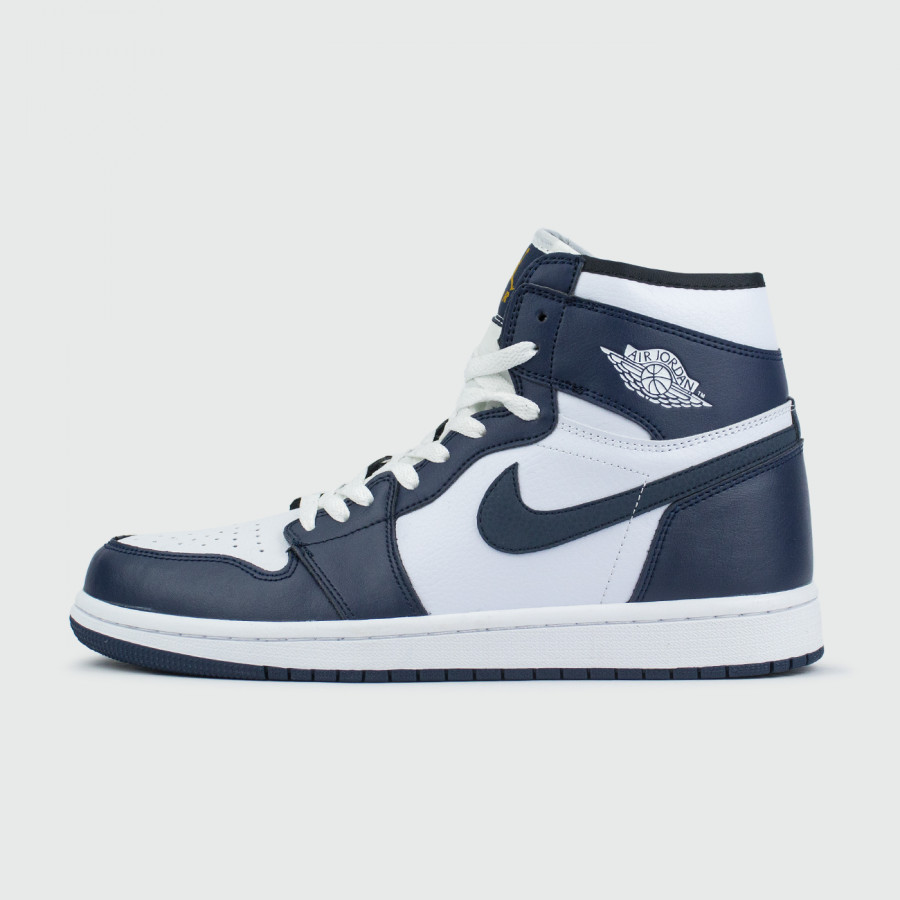 кроссовки Nike Air Jordan 1 White / D.Blue with Fur