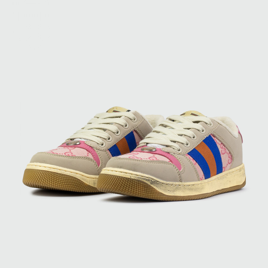 кроссовки GUCCI Screener Canvas Grey Pink