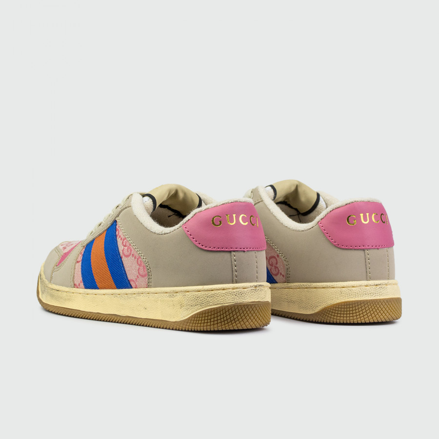 кроссовки GUCCI Screener Canvas Grey Pink