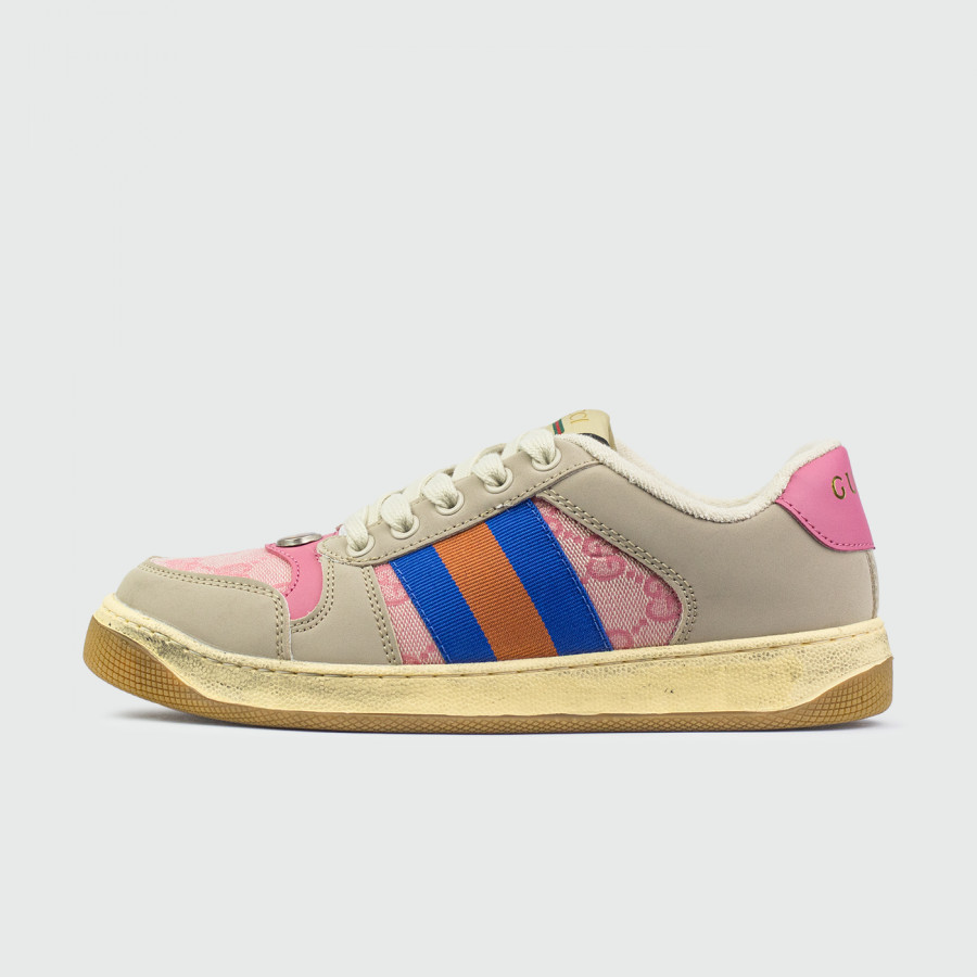 кроссовки GUCCI Screener Canvas Grey Pink