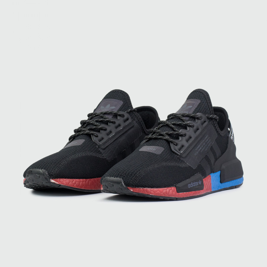 кроссовки Adidas NMD R1 V2 Black / Reb Blue Ftwr.