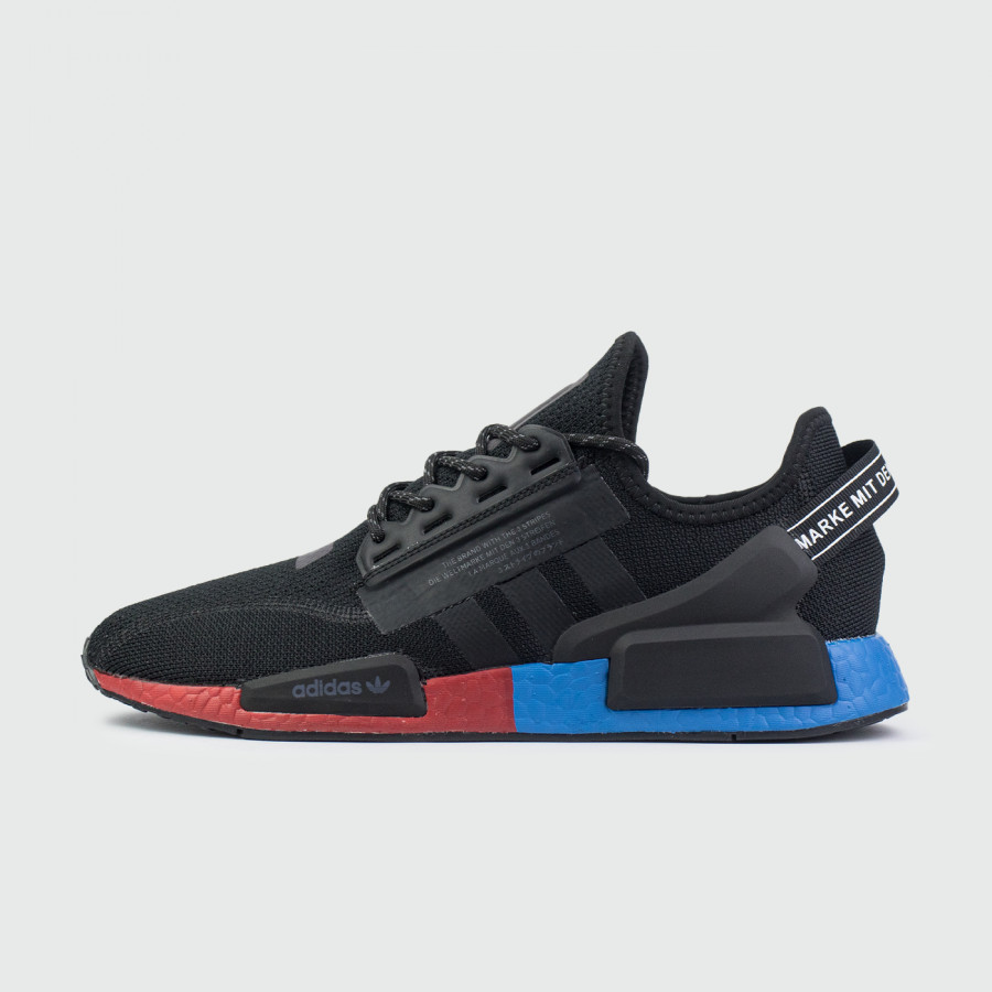 кроссовки Adidas NMD R1 V2 Black / Reb Blue Ftwr.