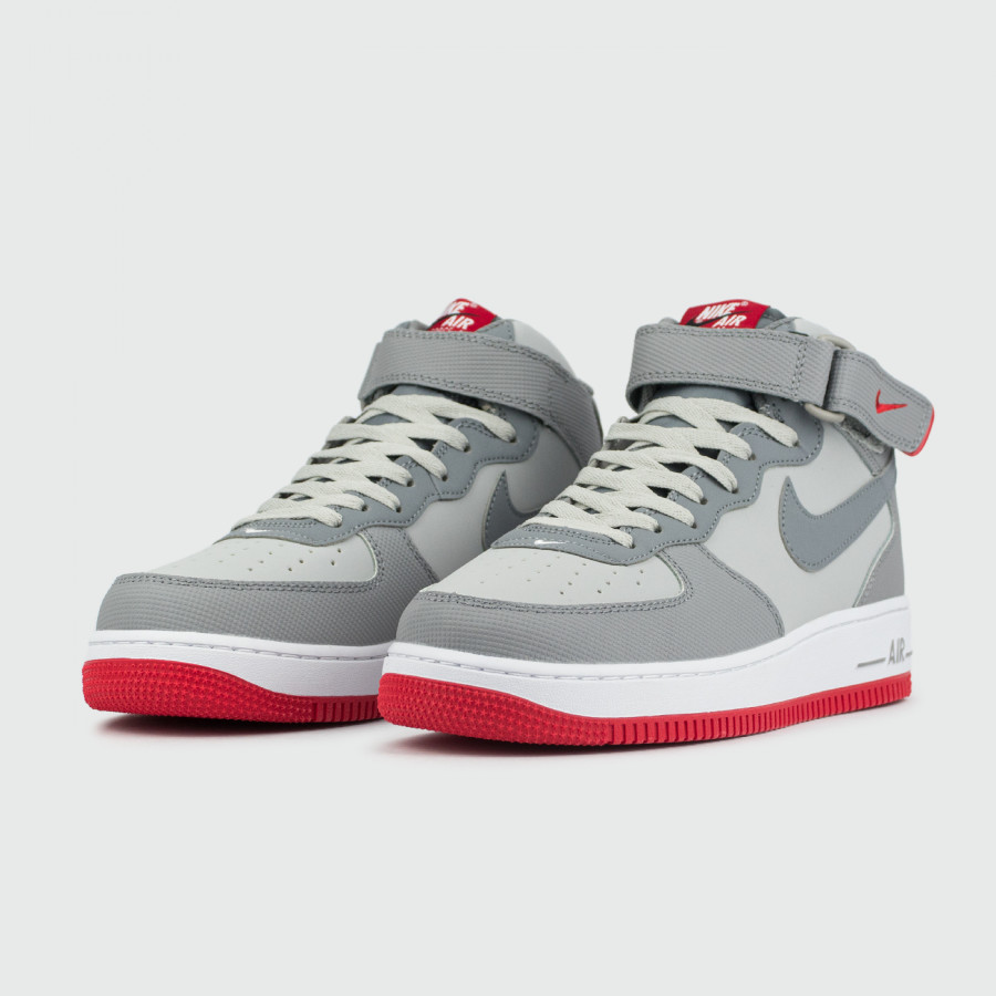 кроссовки Nike Air Force 1 Wmns L.Grey / Red Ftwr.