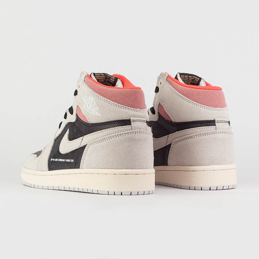 кроссовки Nike Air Jordan 1 Wmns Neutral Grey/Hyper Crimson