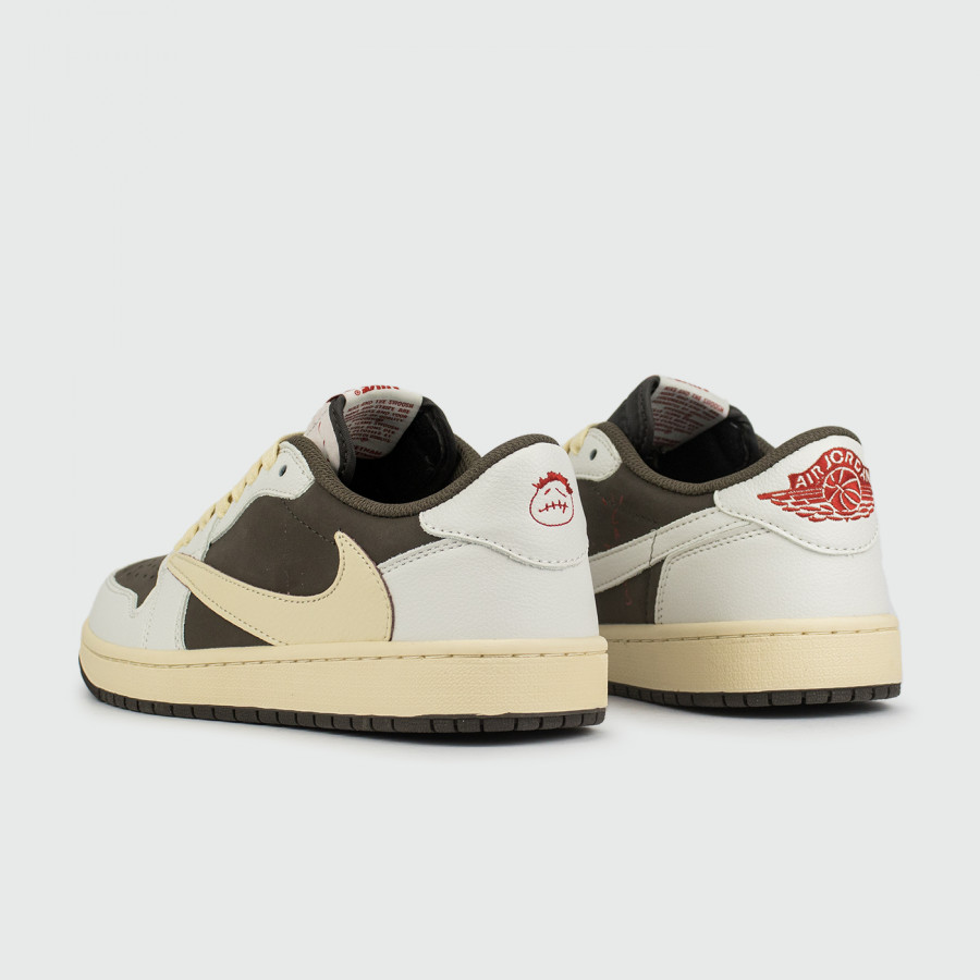 кроссовки Air Jordan 1 Low x Travis Scott Cream / Brown