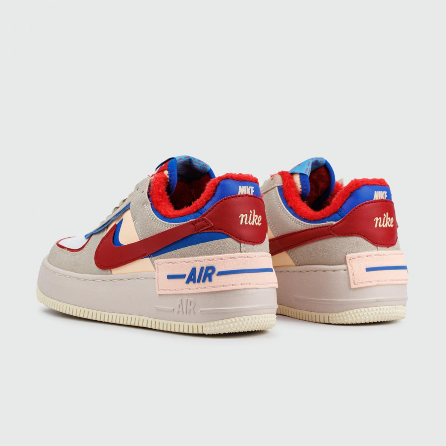 кроссовки Nike Air Force 1 Shadow with Fur Gr.Red / Blue