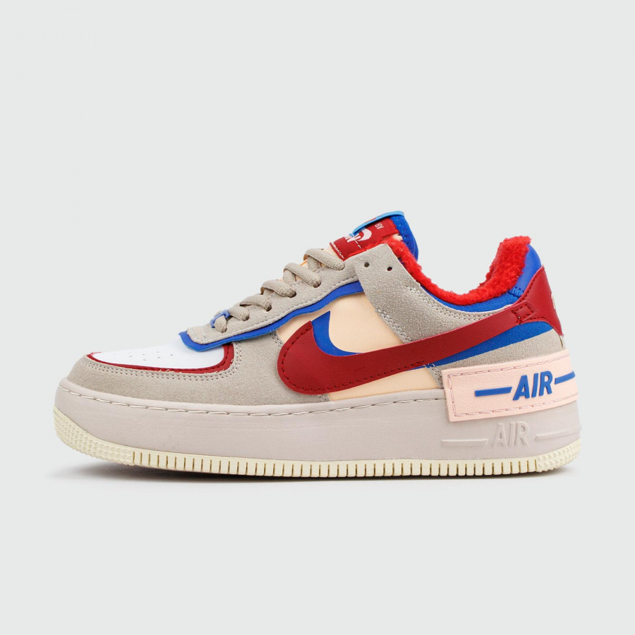 кроссовки Nike Air Force 1 Shadow with Fur Gr.Red / Blue