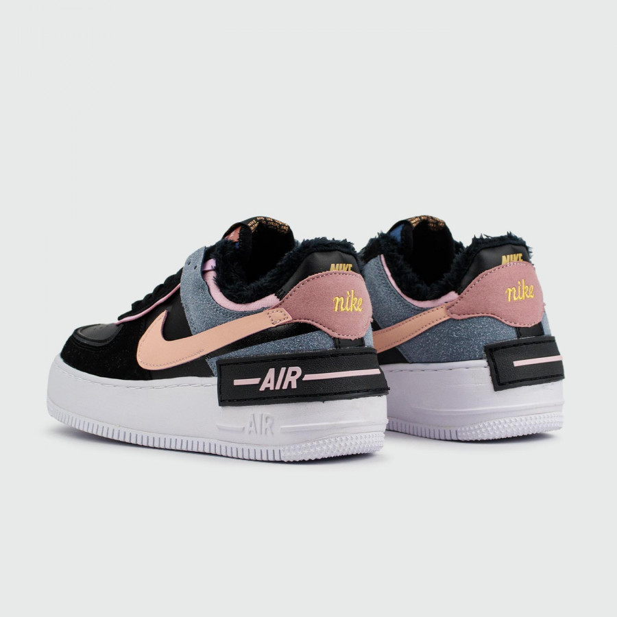 кроссовки Nike Air Force 1 Shadow with Fur Black Pink