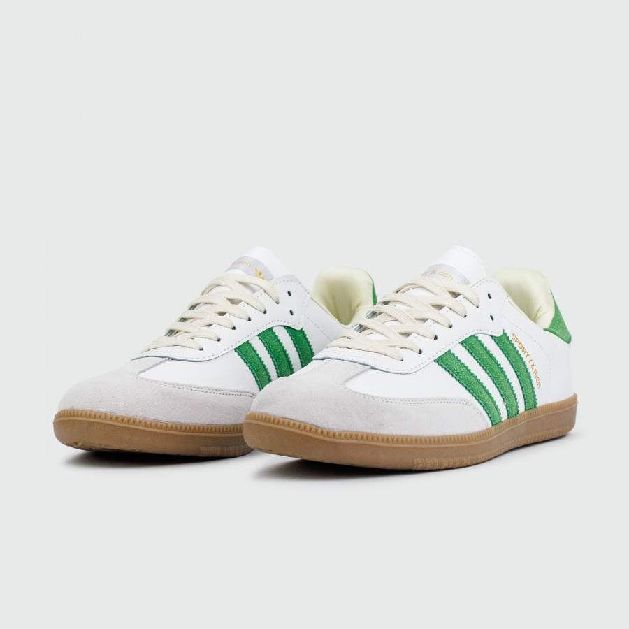 кроссовки Adidas Samba OG Sporty & Rich White Green