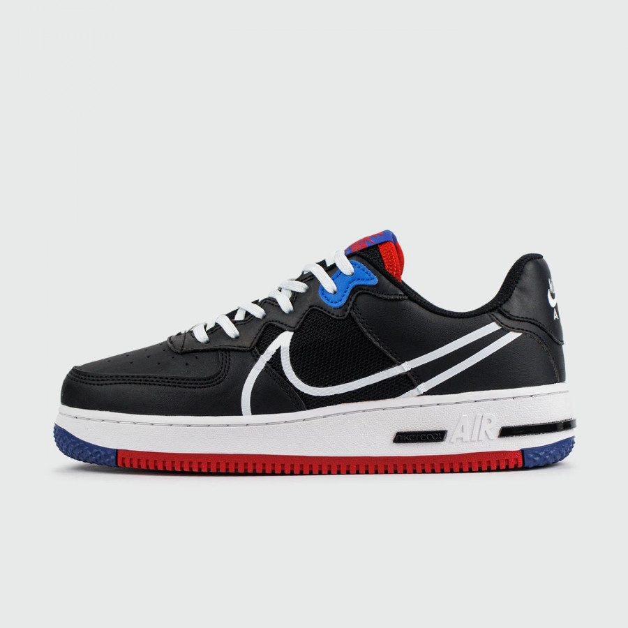 кроссовки Nike Air Force 1 React Black White Red