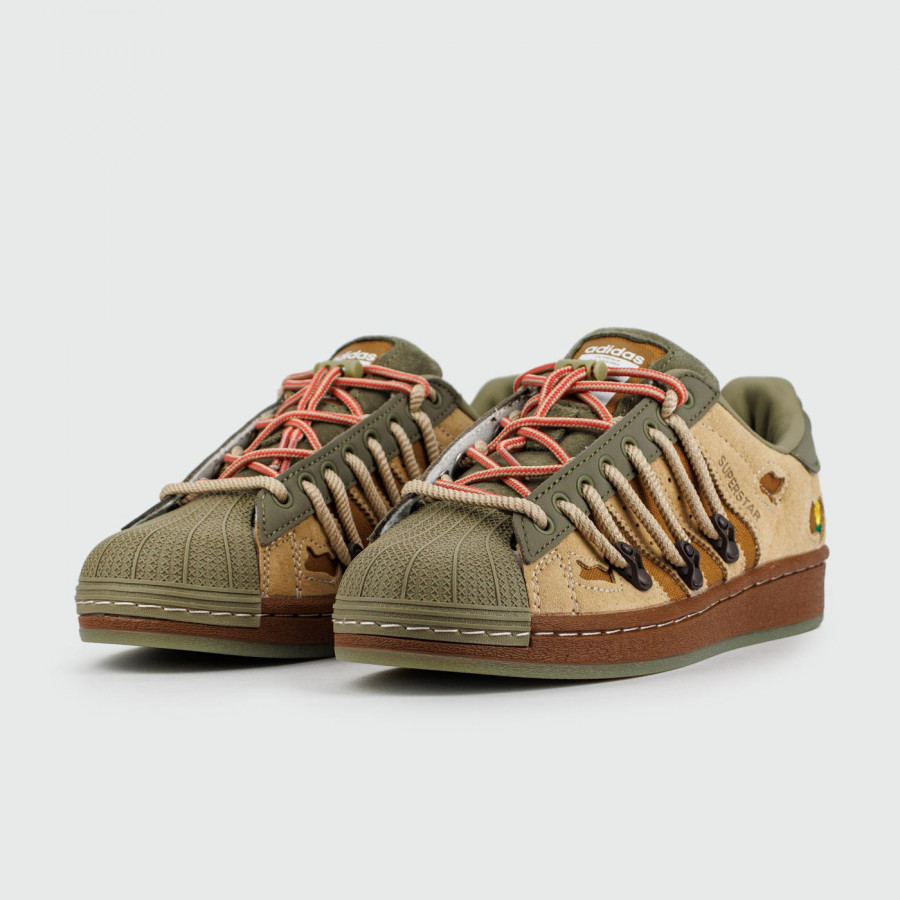 кроссовки Adidas Superstar x Melting Sadness Green Brown