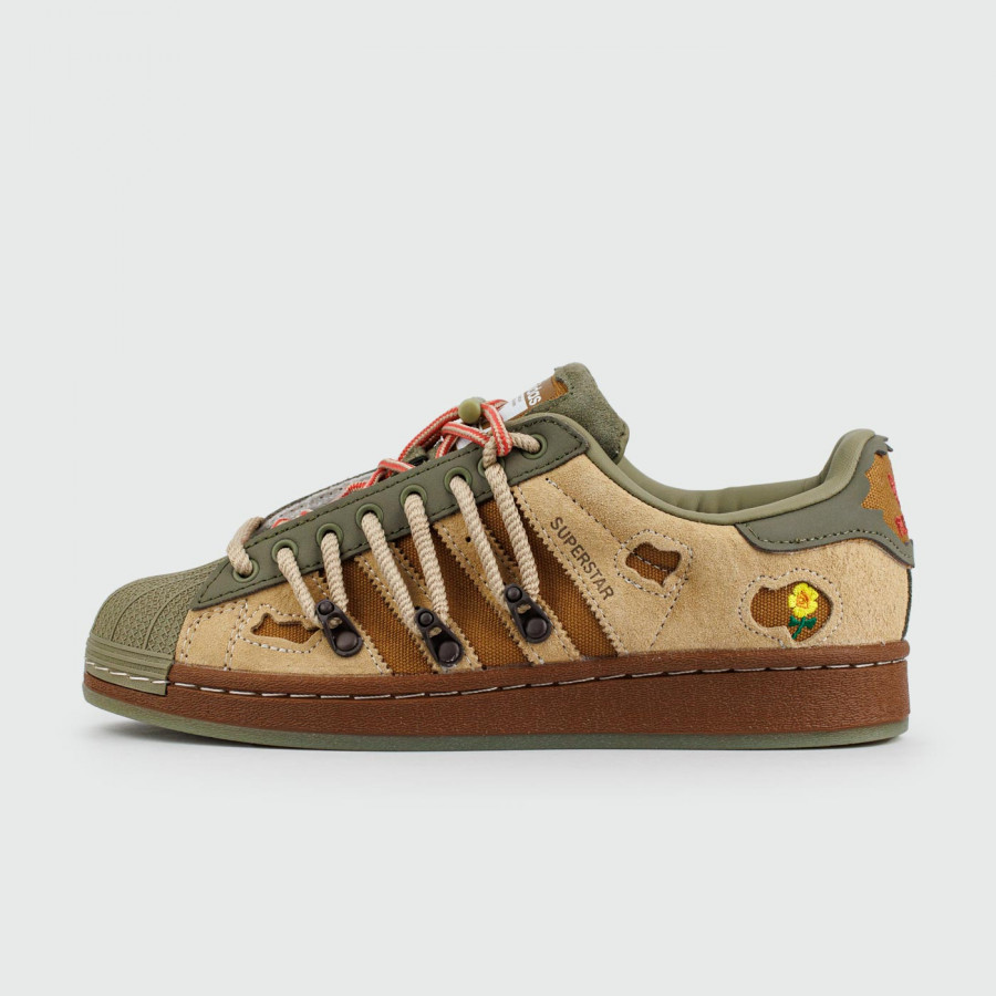 кроссовки Adidas Superstar x Melting Sadness Green Brown