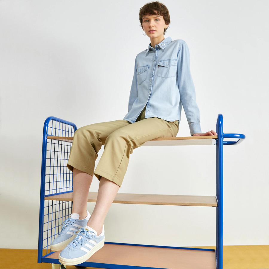 кроссовки Adidas Gazelle Bold Sky Blue / White Wmns