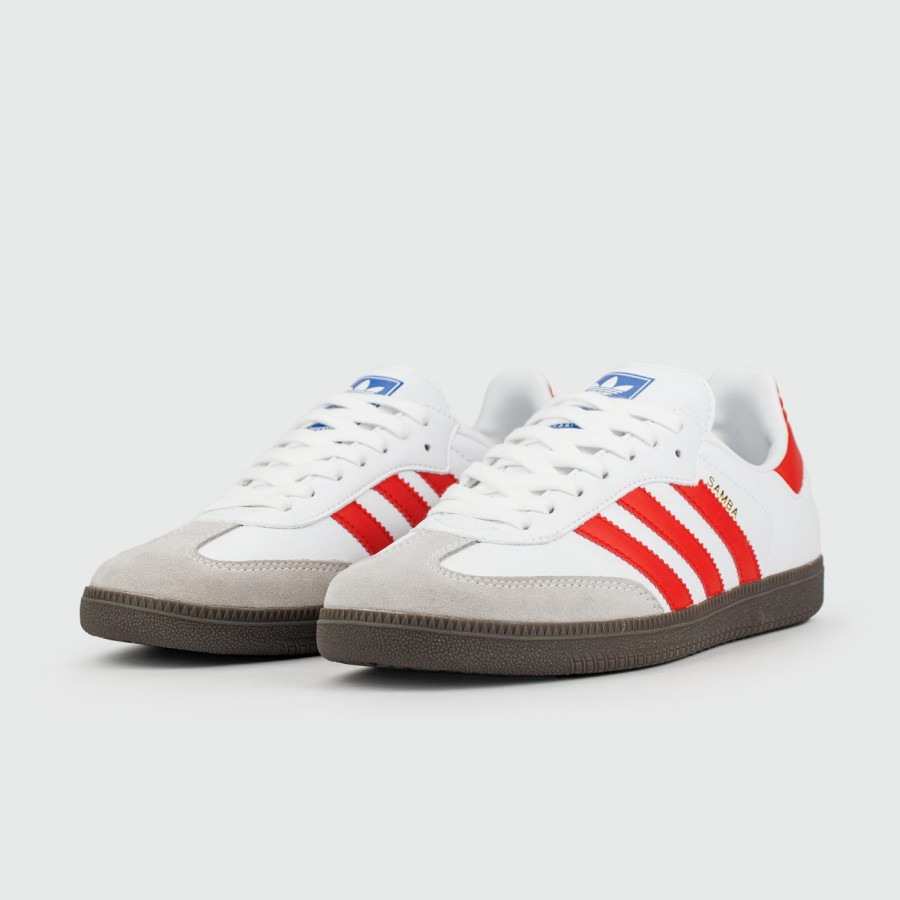 кроссовки Adidas Samba OG White Red Str.