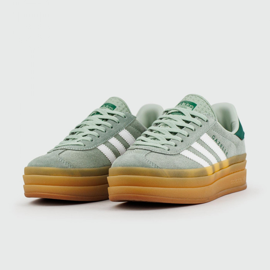 кроссовки Adidas Gazelle Bold Green / Gum Wmns