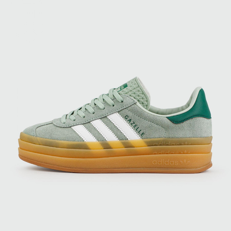 кроссовки Adidas Gazelle Bold Green / Gum Wmns