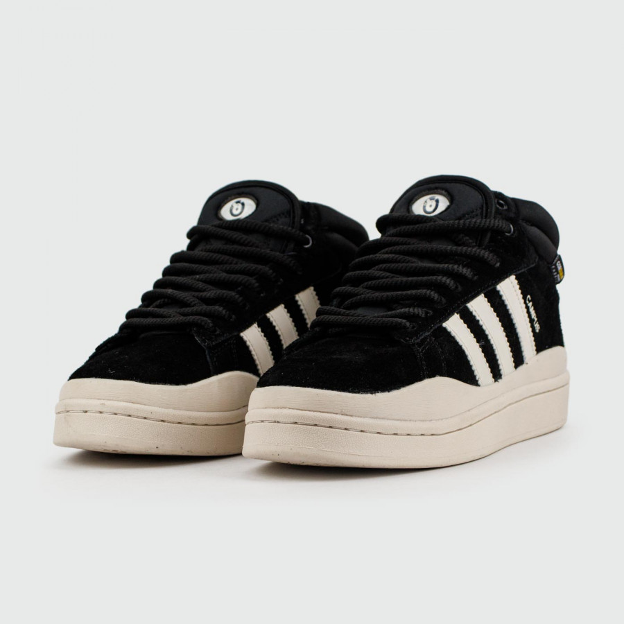 кроссовки Adidas Campus Black / White with Fur