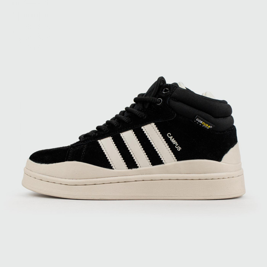 кроссовки Adidas Campus Black / White with Fur