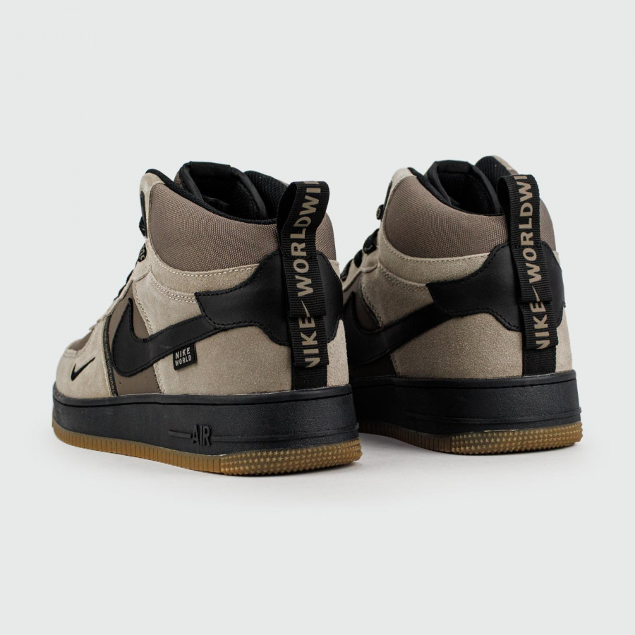 кроссовки Nike Air Force 1 Mid L.Grey / D.Grey with Fur