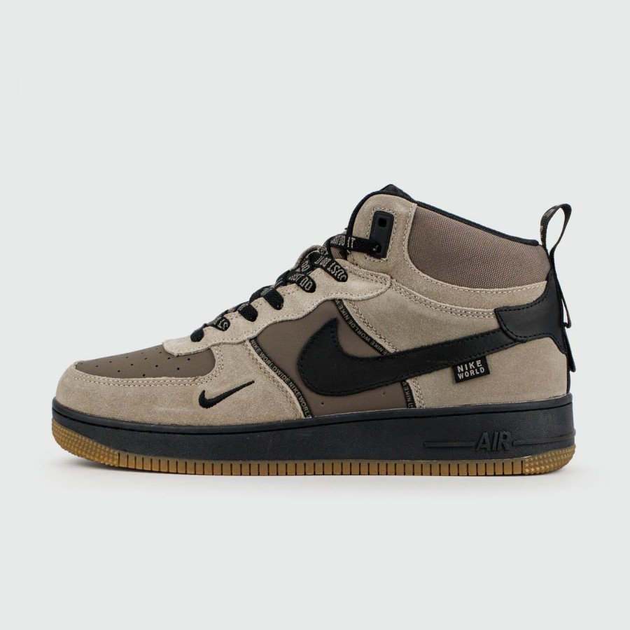 кроссовки Nike Air Force 1 Mid L.Grey / D.Grey with Fur