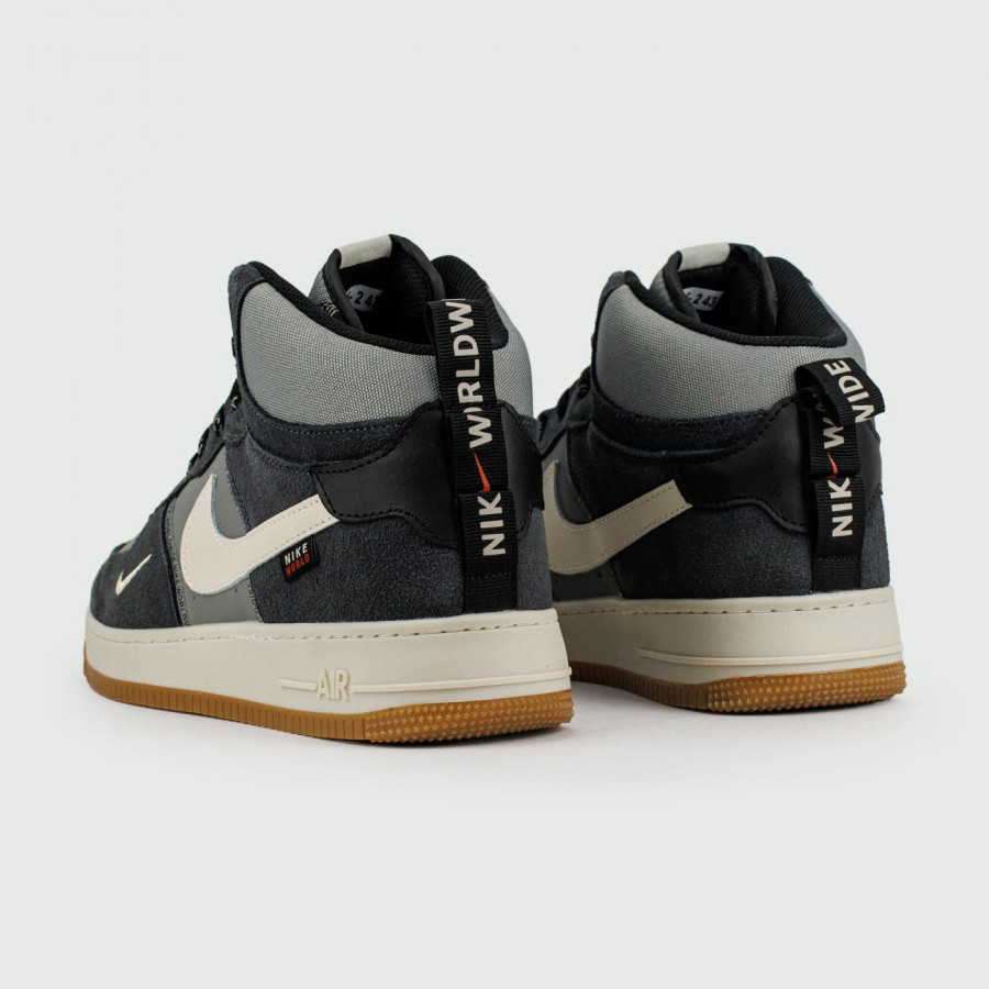 кроссовки Nike Air Force 1 Mid Blue / L.Grey with Fur Wmns