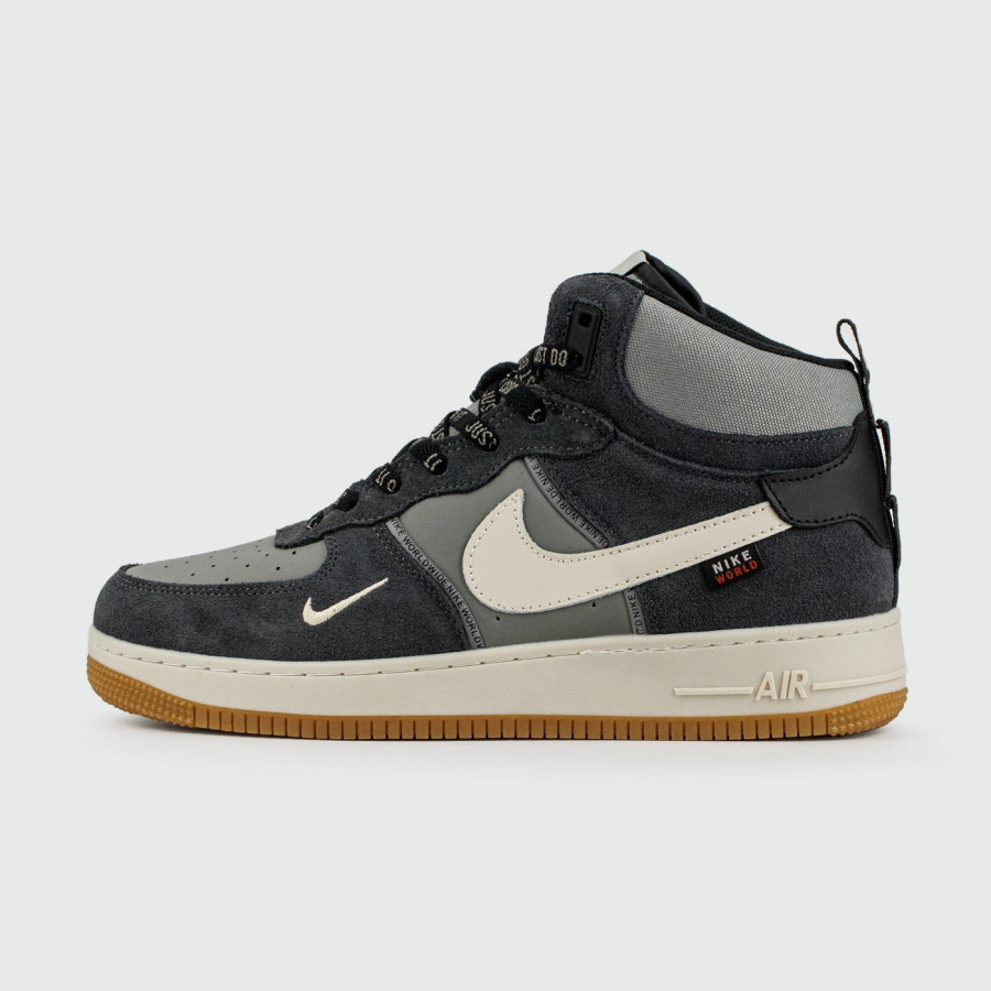 кроссовки Nike Air Force 1 Mid Blue / L.Grey with Fur Wmns