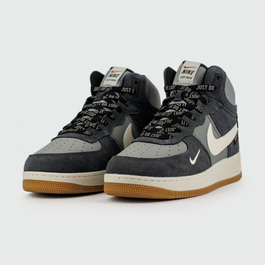 кроссовки Nike Air Force 1 Mid Blue / L.Grey with Fur