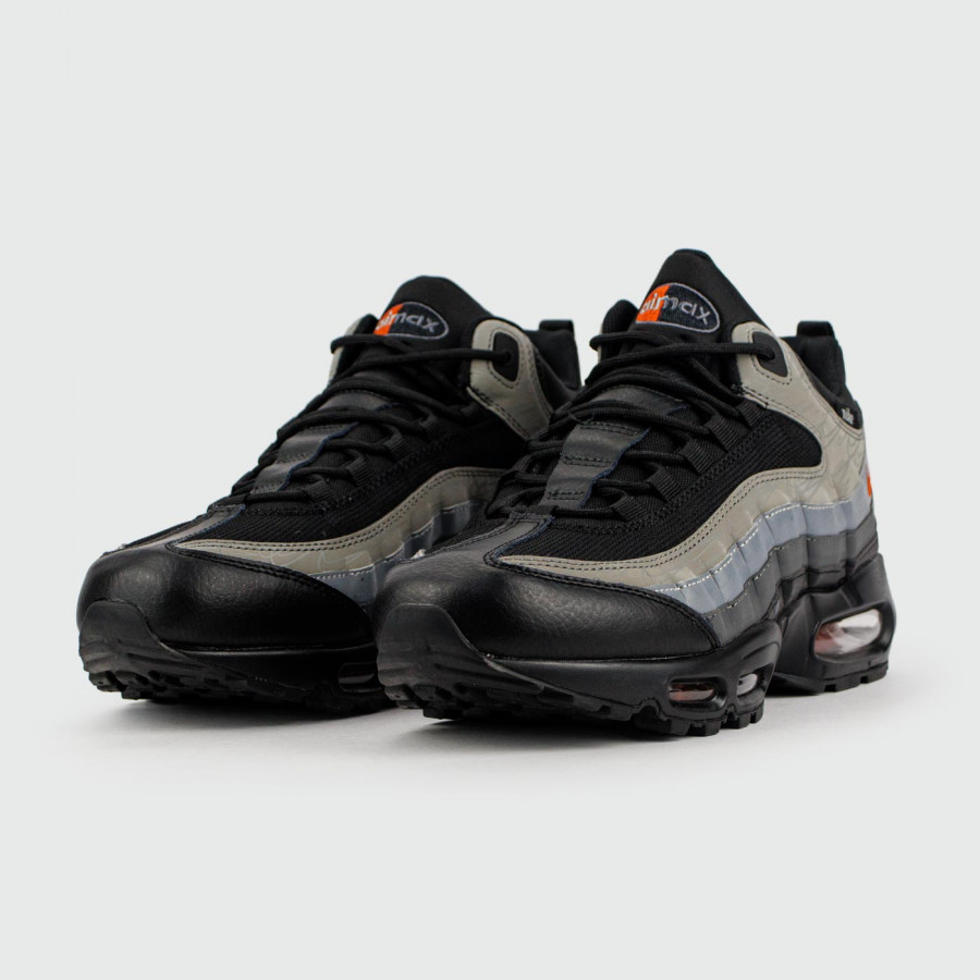 кроссовки Nike Air Max 95 Grey Black / Red with Fur