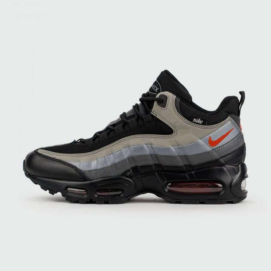 кроссовки Nike Air Max 95 Grey Black / Red with Fur