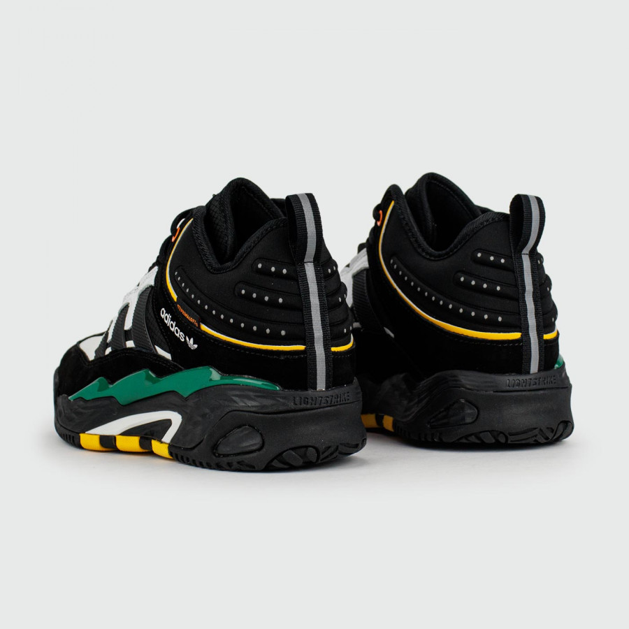 кроссовки Adidas Niteball Black Green with Fur