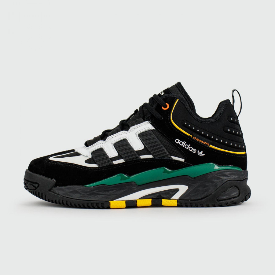 кроссовки Adidas Niteball Black Green with Fur