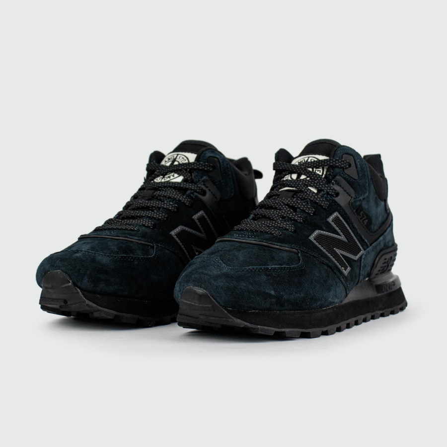 кроссовки New Balance 574 Mid Navy Black with Fur Wmns