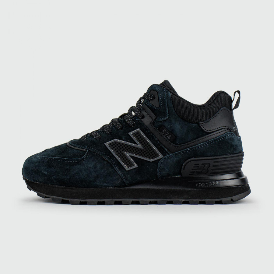 кроссовки New Balance 574 Mid Navy Black with Fur Wmns