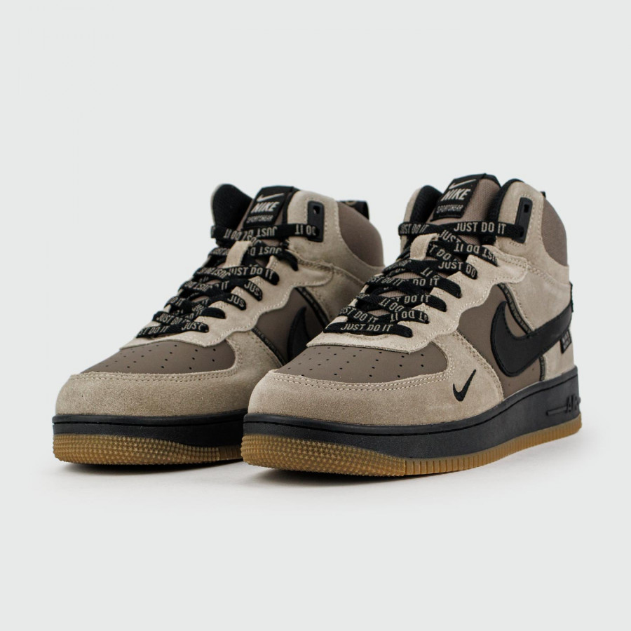 кроссовки Nike Air Force 1 Mid L.Grey / D.Grey with Fur Wmns