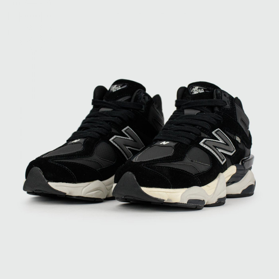 кроссовки New Balance 9060 Mid Black / White with Fur