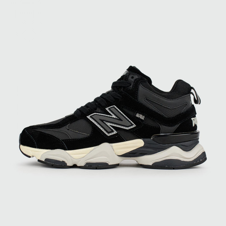 кроссовки New Balance 9060 Mid Black / White with Fur