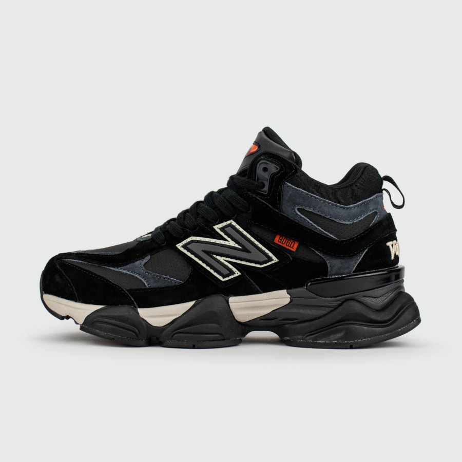 кроссовки New Balance 9060 Mid Black / Black with Fur