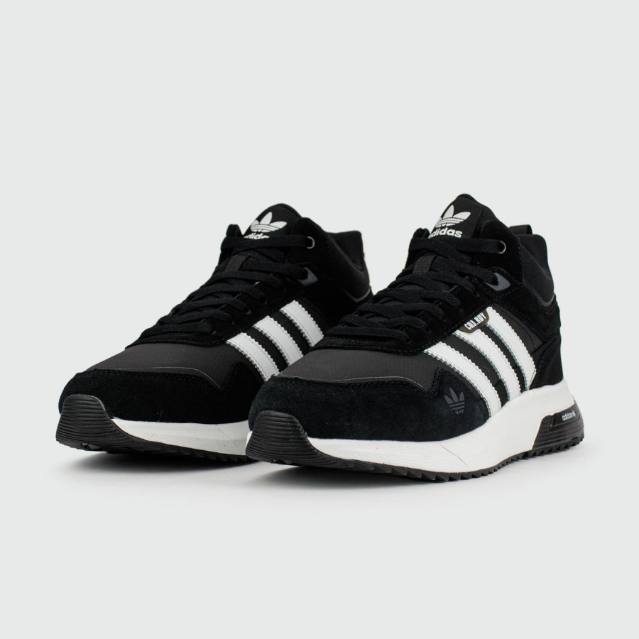 кроссовки Adidas Retropy F2 Mid Black / White with Fur