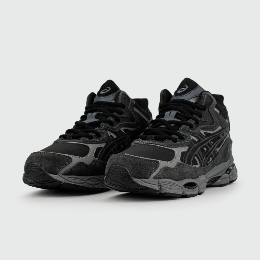 кроссовки Asics Gel-NYC Mid Black Grey with Fur