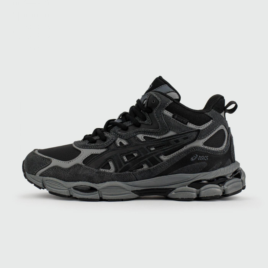 кроссовки Asics Gel-NYC Mid Black Grey with Fur