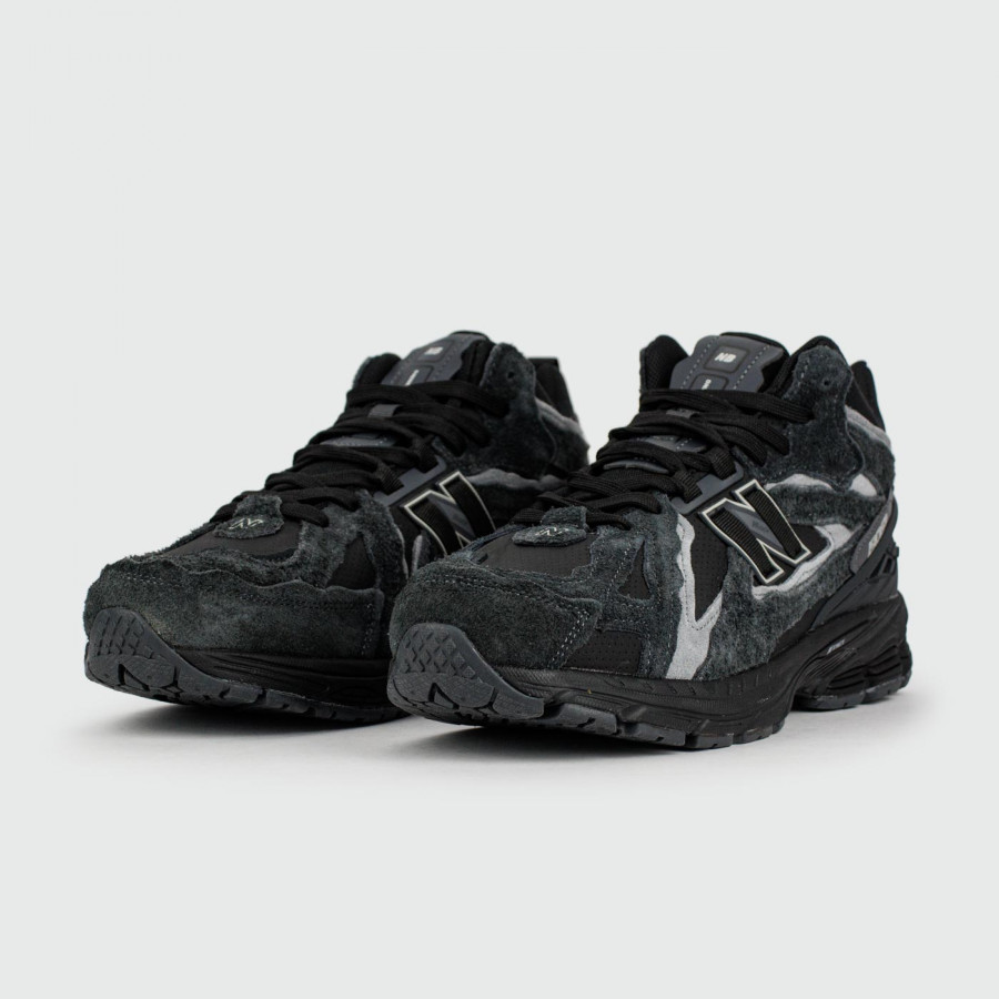 кроссовки New Balance 1906D Mid Black Grey Suede with Fur