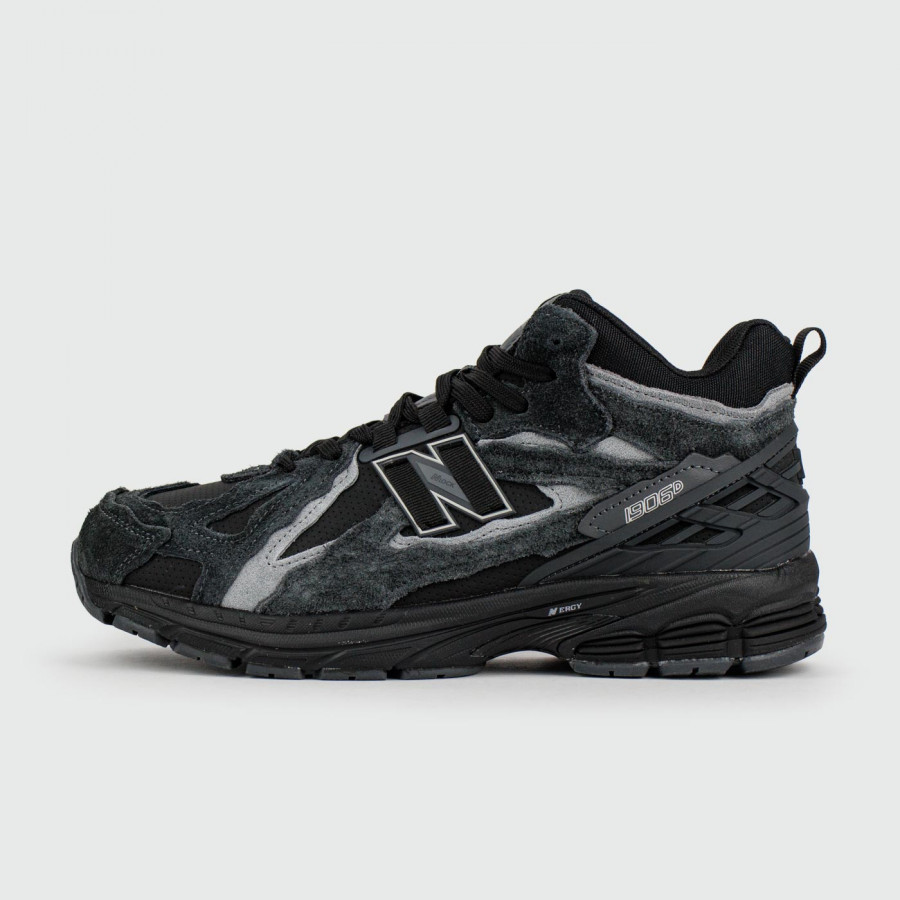 кроссовки New Balance 1906D Mid Black Grey Suede with Fur